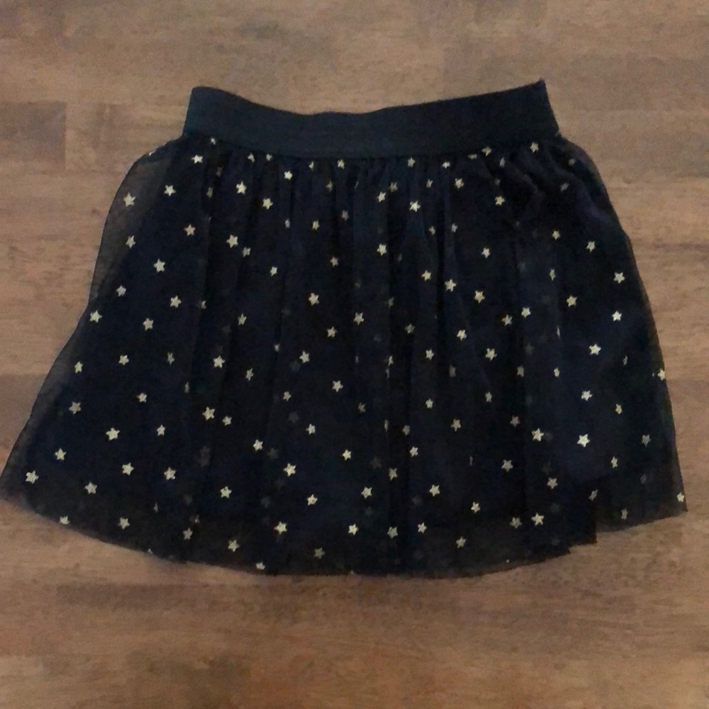 Okie Dokie Gold Stars and Black Skater Dance Skirt